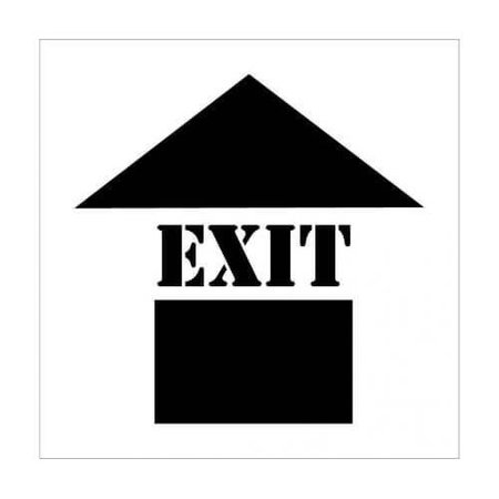 NMC Safety Marking Stencil, EXIT w UP ARROW, Polyethylene 060, 24 H x 24 W in PMS209